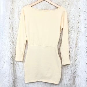Pastel yellow long sleeve dress